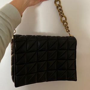 Famous zara black quilted bag